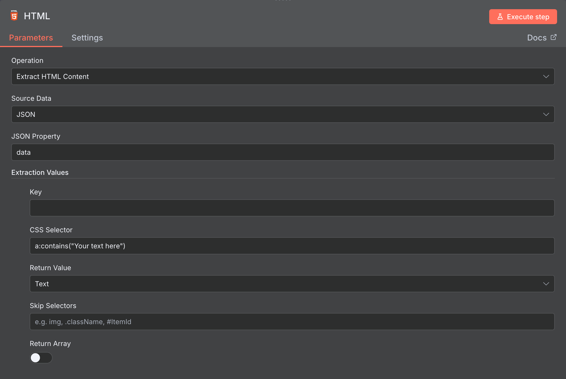 HTML parser