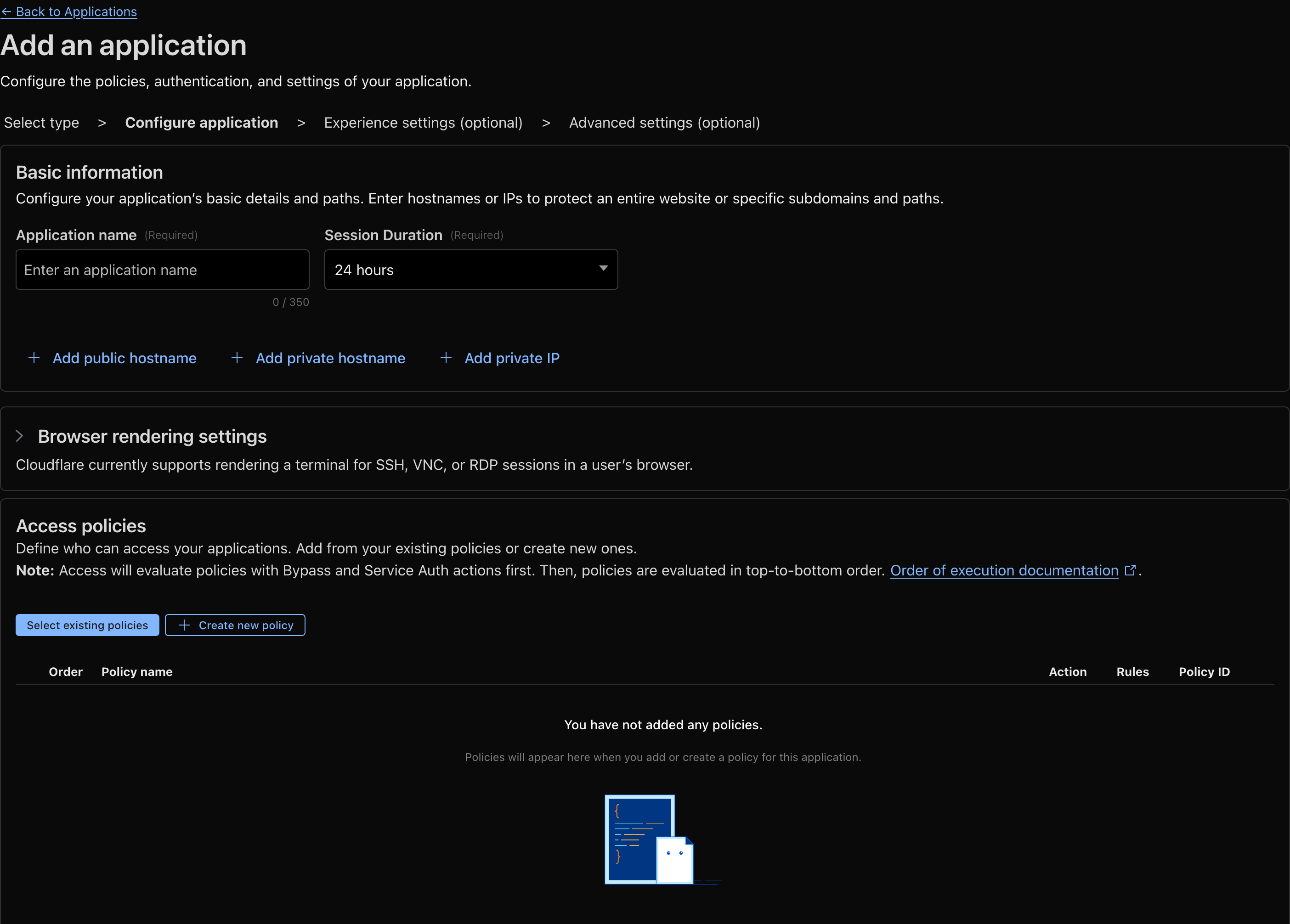 Application settings